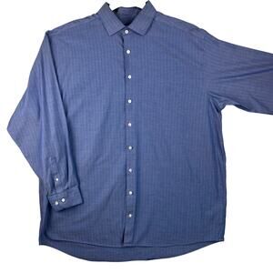 Collection by Michael Strahan Button Down Shirt Men’s 18 1/2 36/37 Blue Hrrngbn